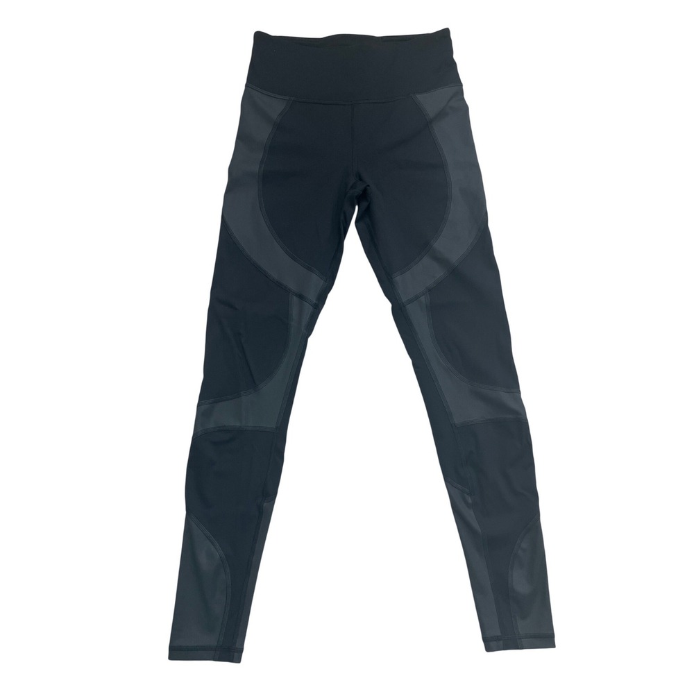 Lululemon Black Gray Paneled Running Leggings Size 6‎